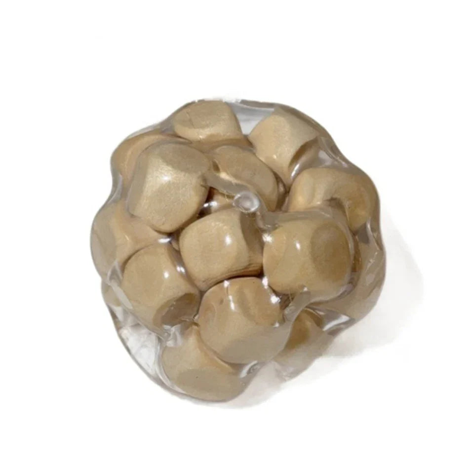 Handmade Wooden Noisy Ball Squishy Toy | Creative Stress Relief Fidget Squeeze Ball for Anxiety Relaxation