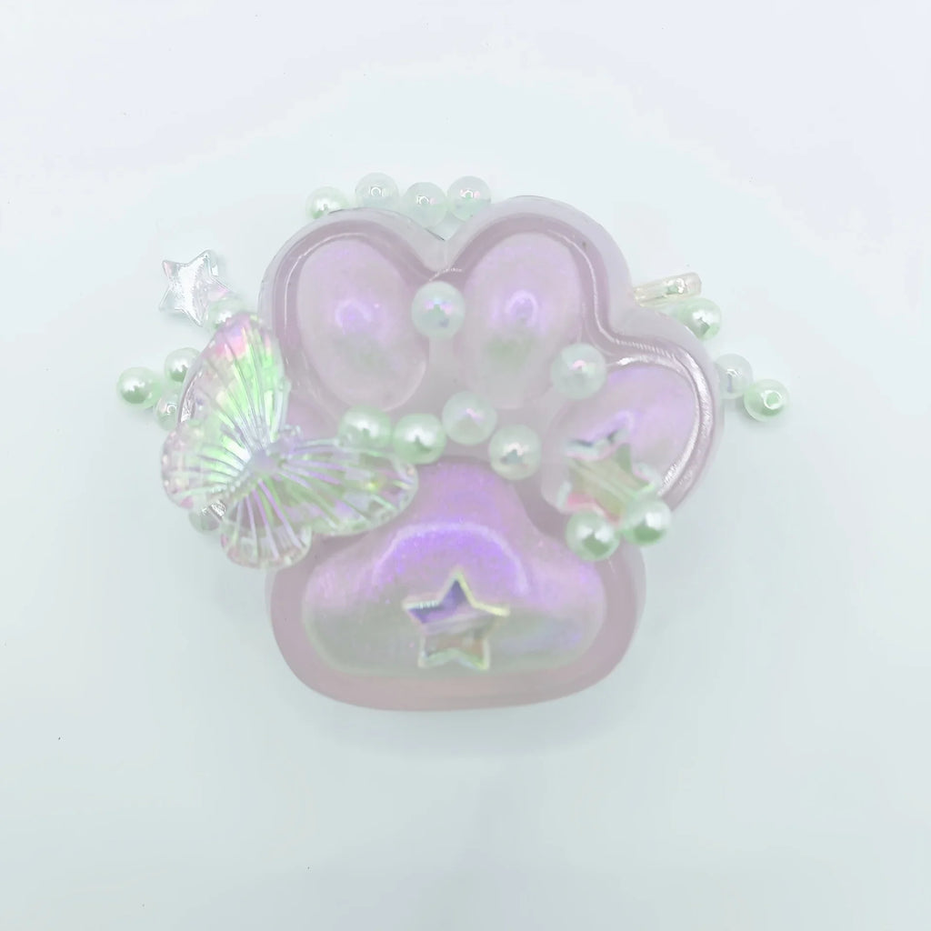 1Pc Squishy Transparent Cat Claws Squeeze Toys Kids Adult Soft Pinch Pop Fidget Toys with Butterfly Beads Halloween Christmas